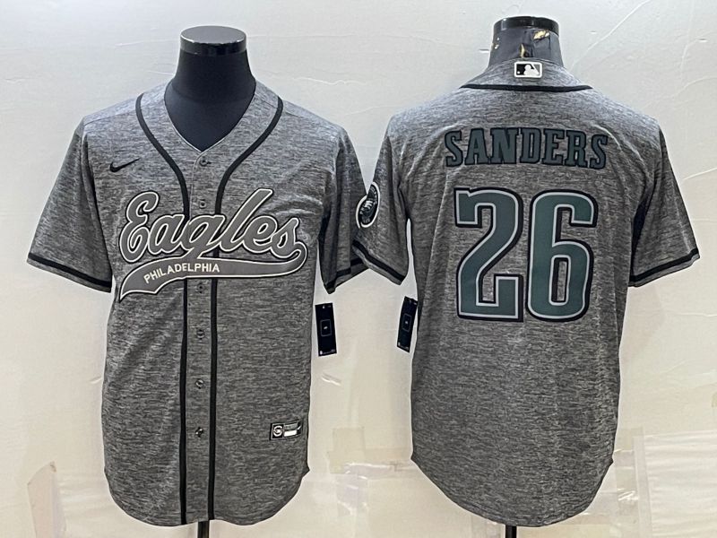Men Philadelphia Eagles #26 Sanders Grey hemp ash 2022 Nike Co branded NFL Jerseys->dallas cowboys->NFL Jersey